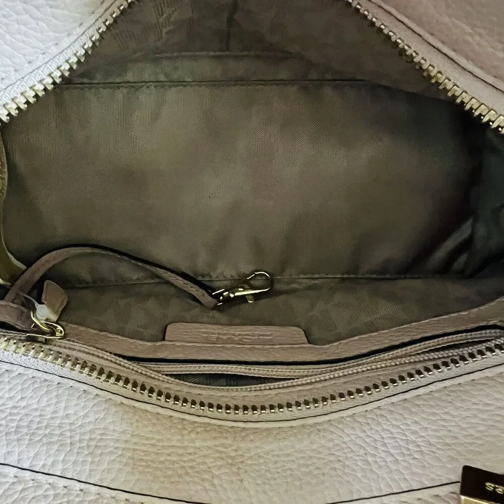 MICHAEL KORS Harper Blossom Baby Pink Leather Medium Satchel Crossbody Bag